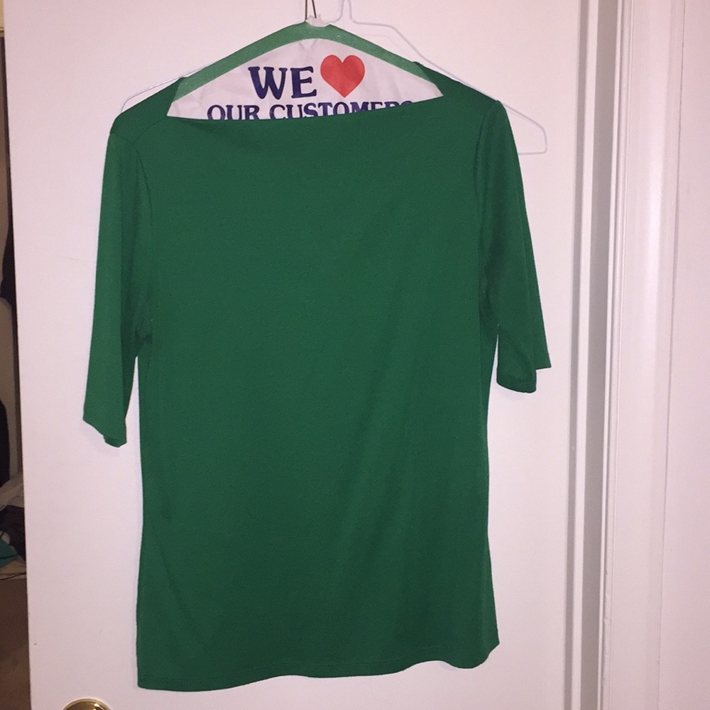 Bright green scoop neck top